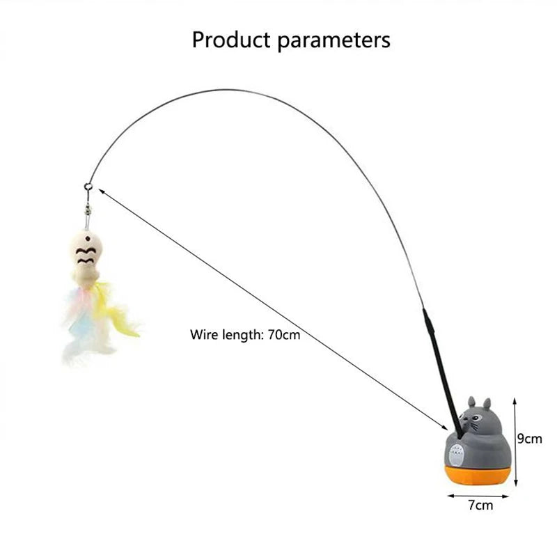 Feline Fishing Pole: The Ultimate Feather Flinging Fun Stick for Cats Who Think They're Expert Anglers!