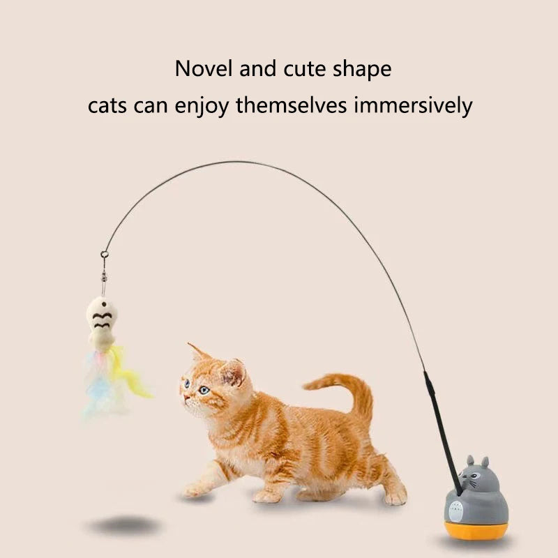Feline Fishing Pole: The Ultimate Feather Flinging Fun Stick for Cats Who Think They're Expert Anglers!