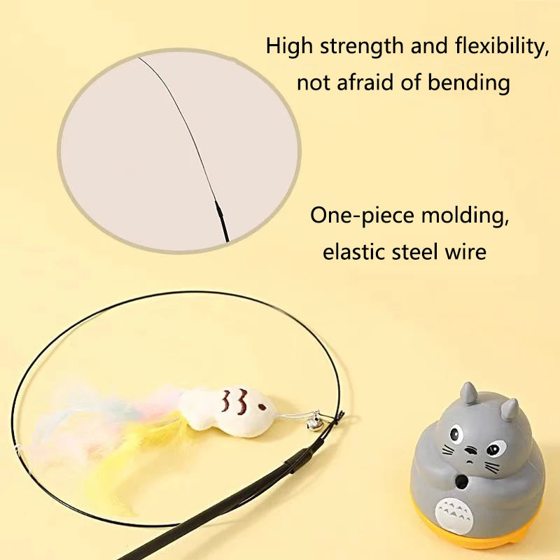 Feline Fishing Pole: The Ultimate Feather Flinging Fun Stick for Cats Who Think They're Expert Anglers!