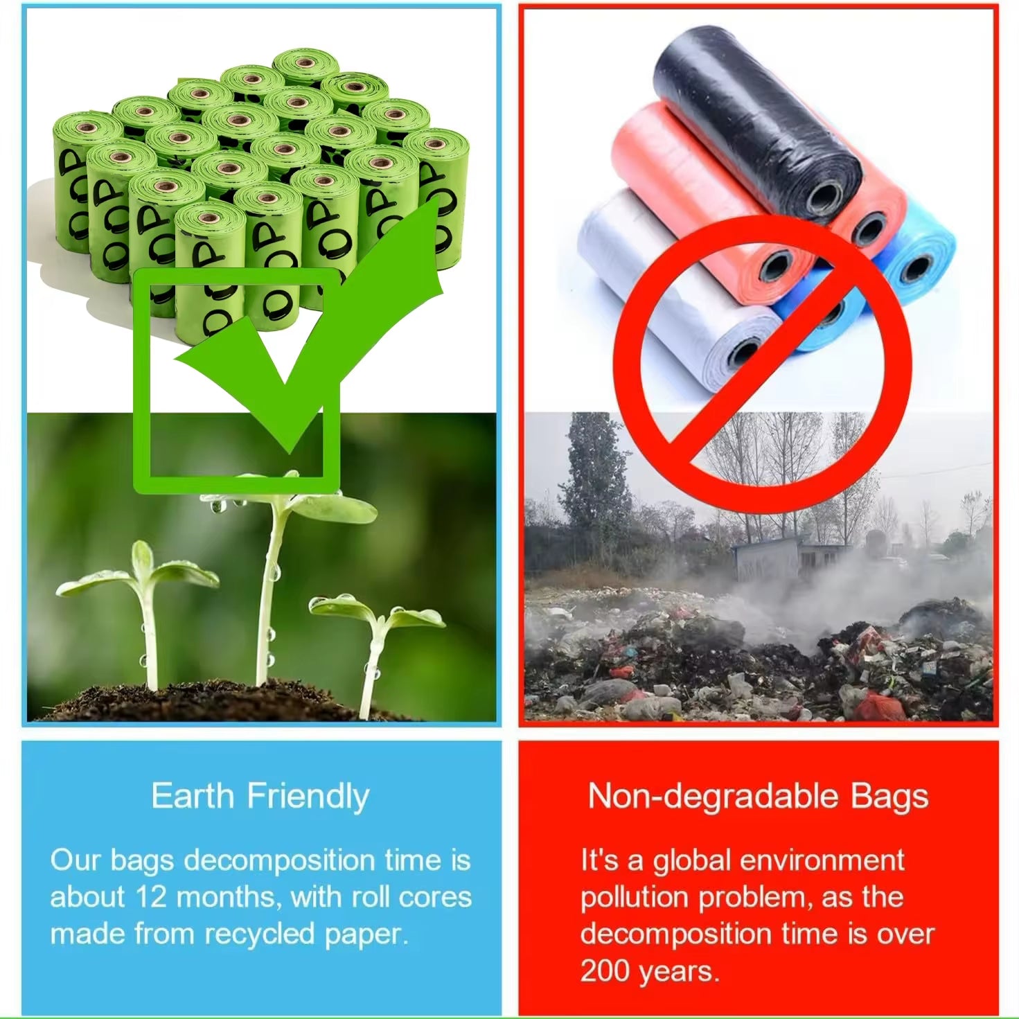 Lavender Scented Biodegradable Dog Poop Bags with Dispenser