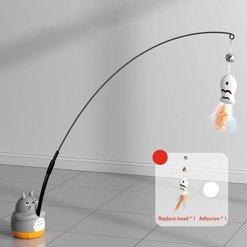 Feline Fishing Pole: The Ultimate Feather Flinging Fun Stick for Cats Who Think They're Expert Anglers!